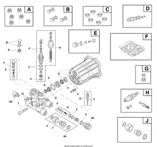 Pump Diagram and Parts List for 020740-01  Briggs and Stratton Pressure Washer